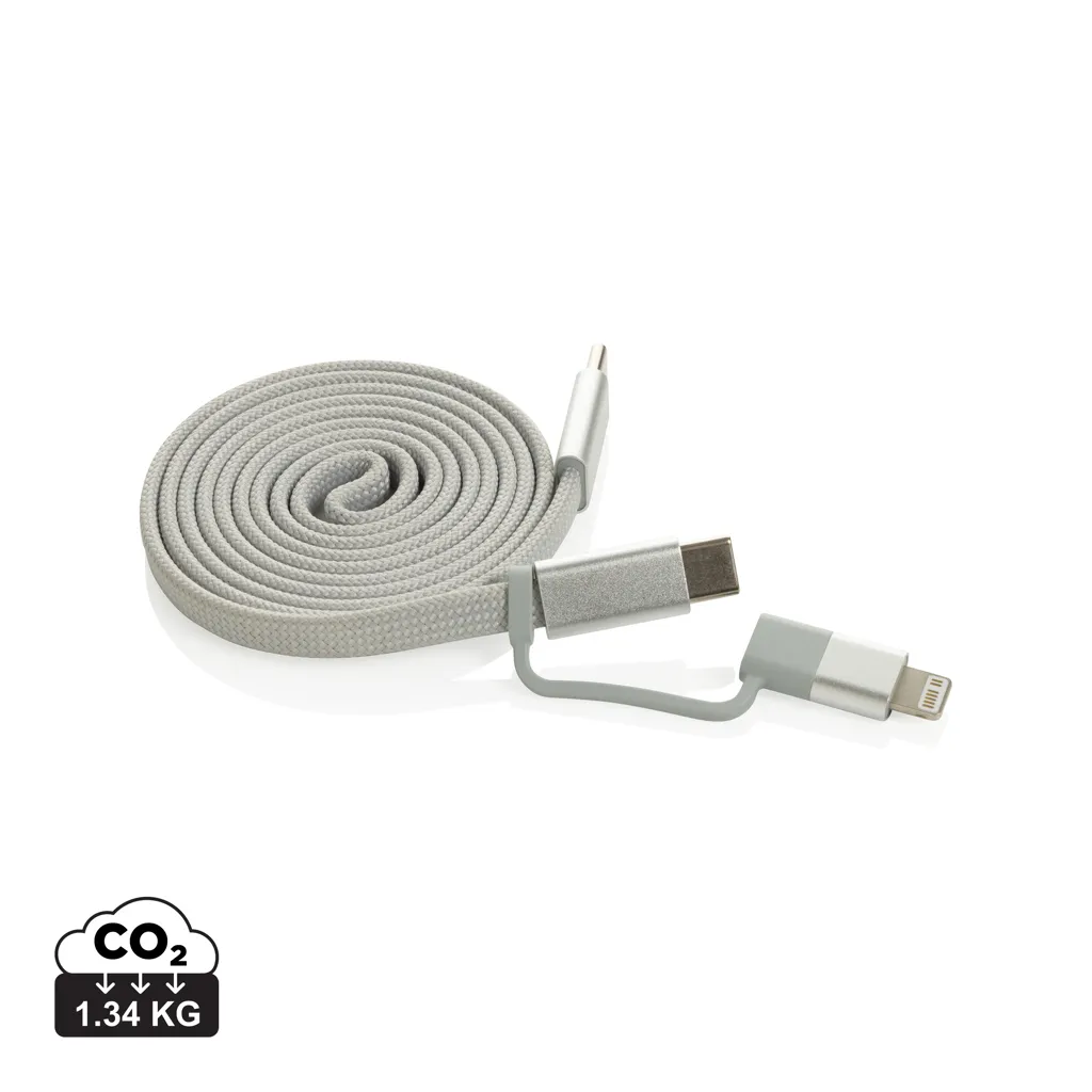 Arc Ultra-thin RCS recycled 60W 2 in 1 magnetische kabel grijs