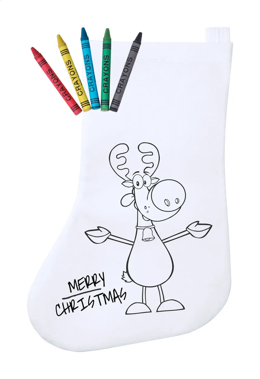 Plicom Gekleurde kerstsok wit