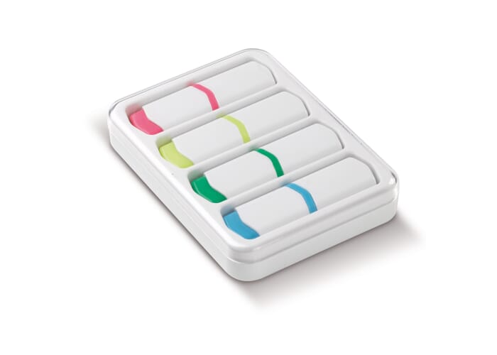 Mini tekstmarkers set van 4 Wit