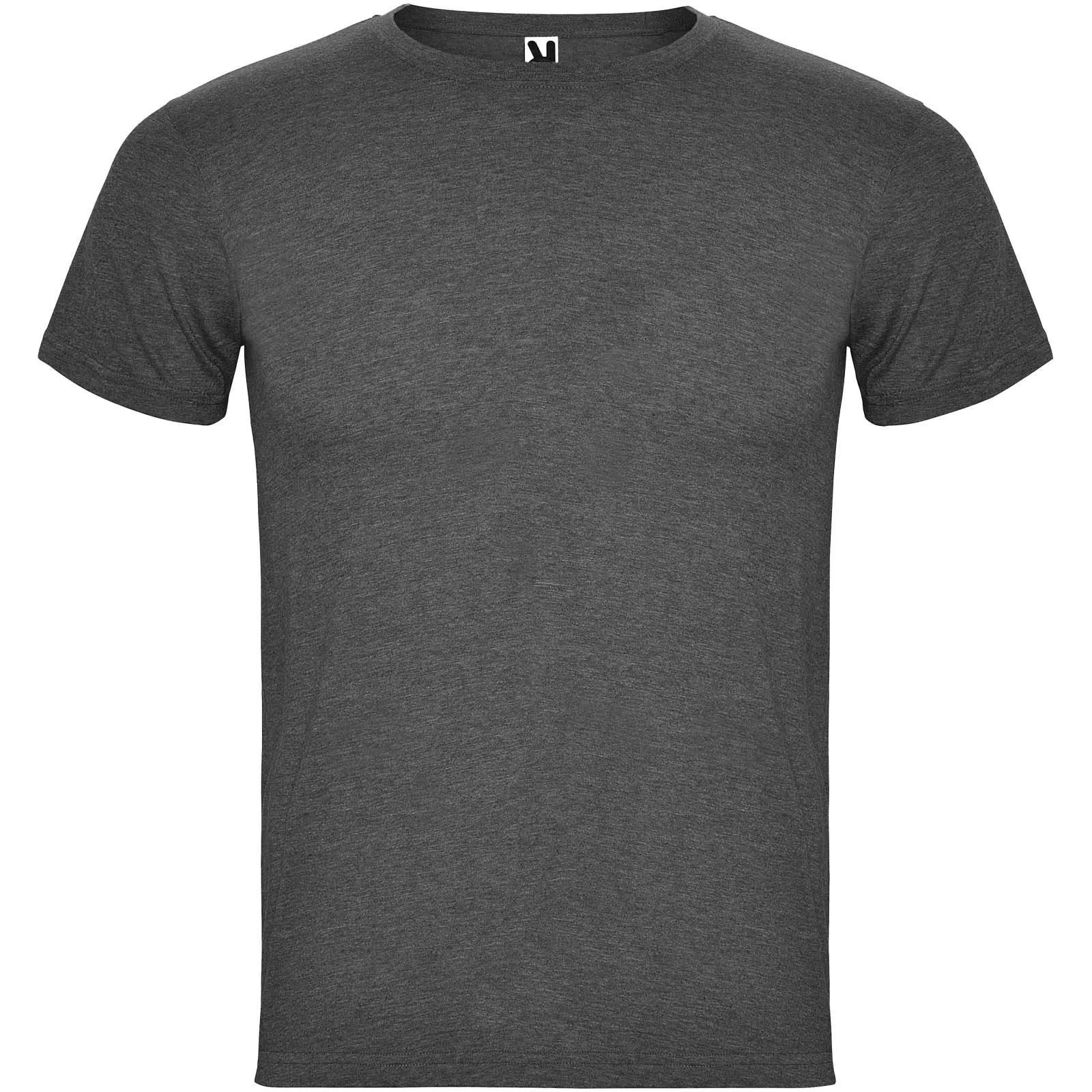 Fox 150 g/m² herenshirt met korte mouwen Gemêleerd zwart
