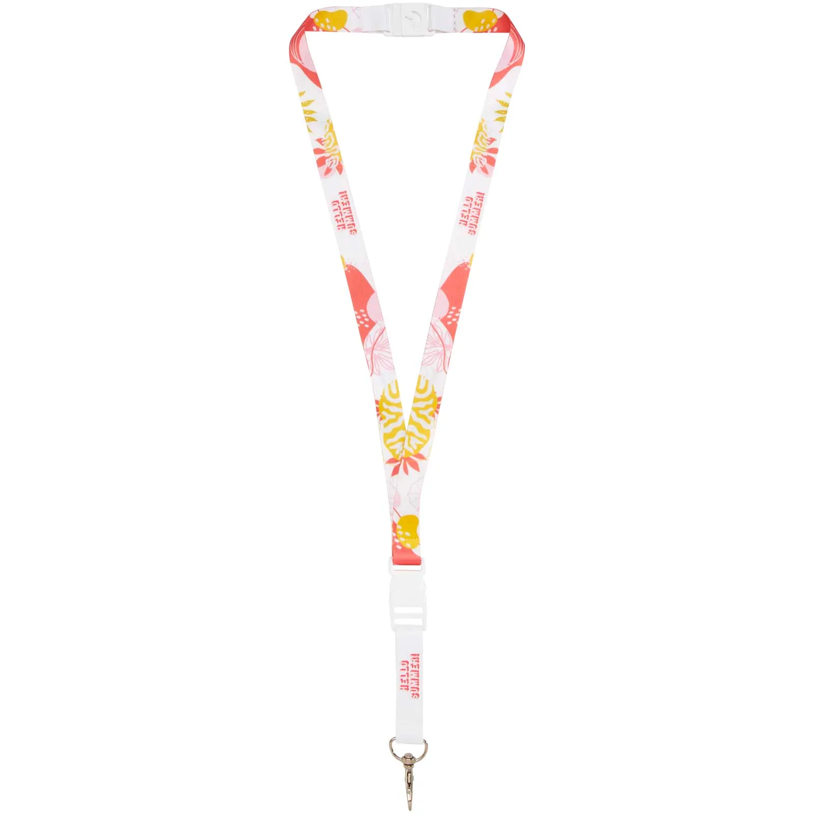 Balta sublimatie lanyard met safety breakaway sluiting en gesp Wit