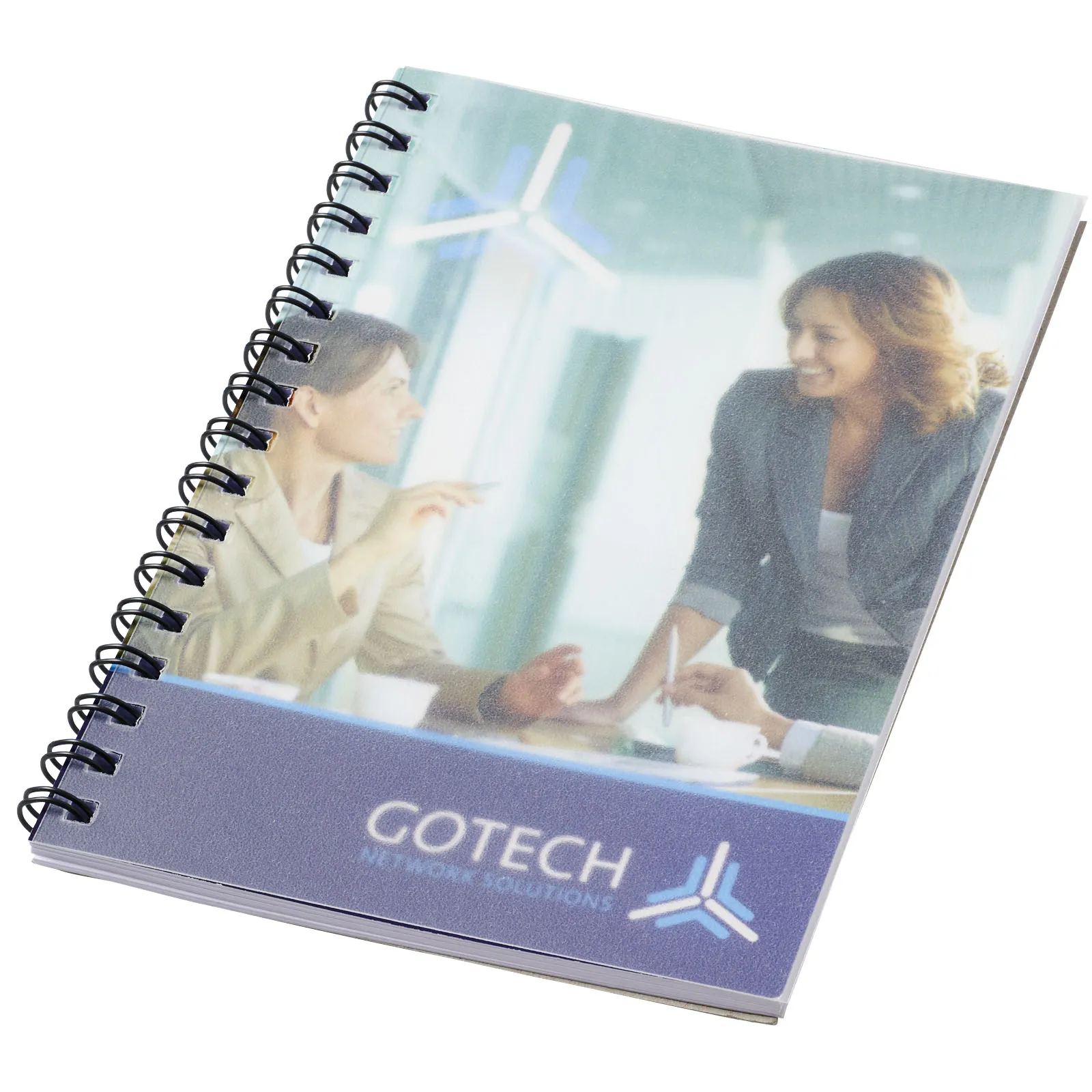 Desk-Mate® A6 spiraal notitieboek met PP-omslag Wit
