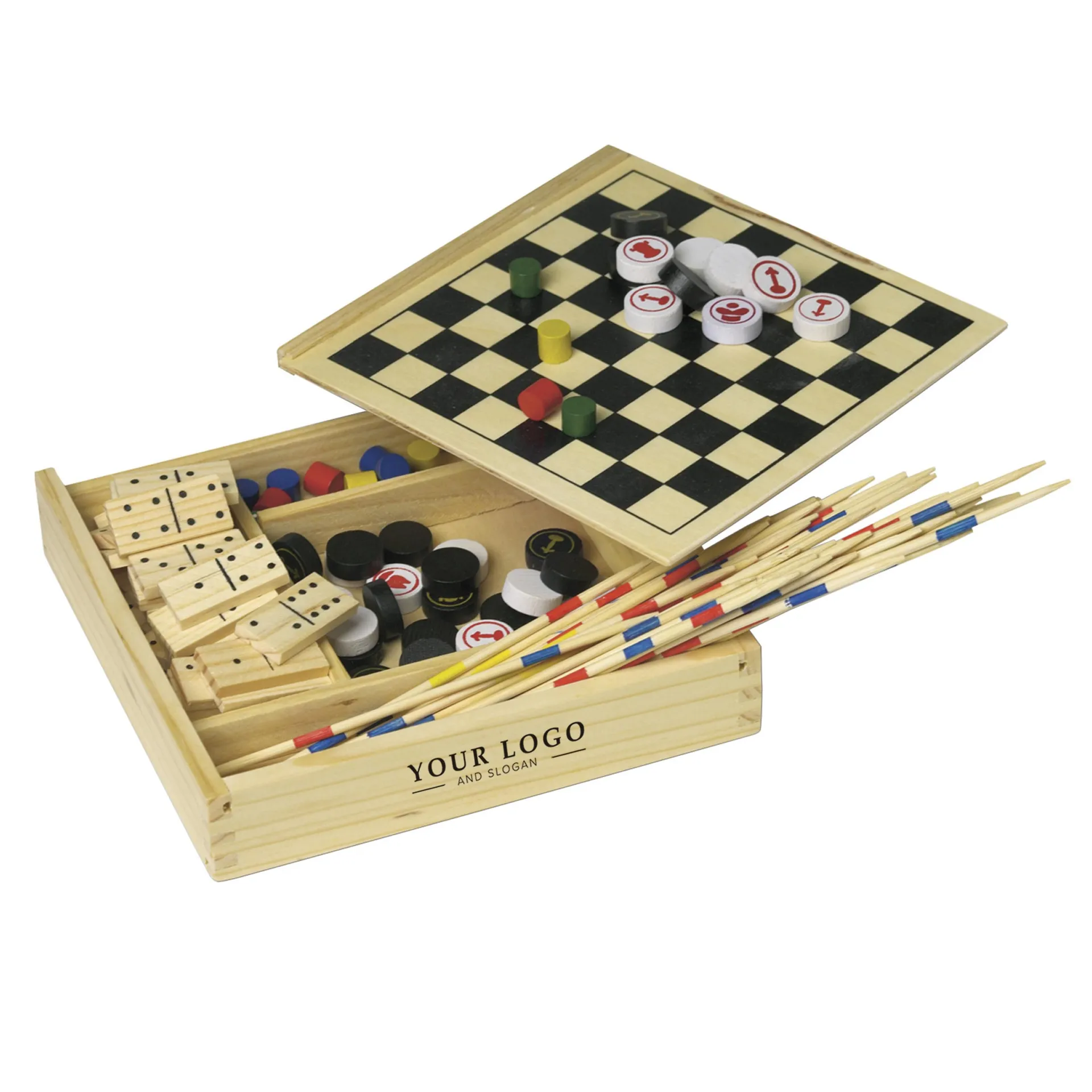 Spelletjesset Cherie | Hout | 5-in-1 bruin