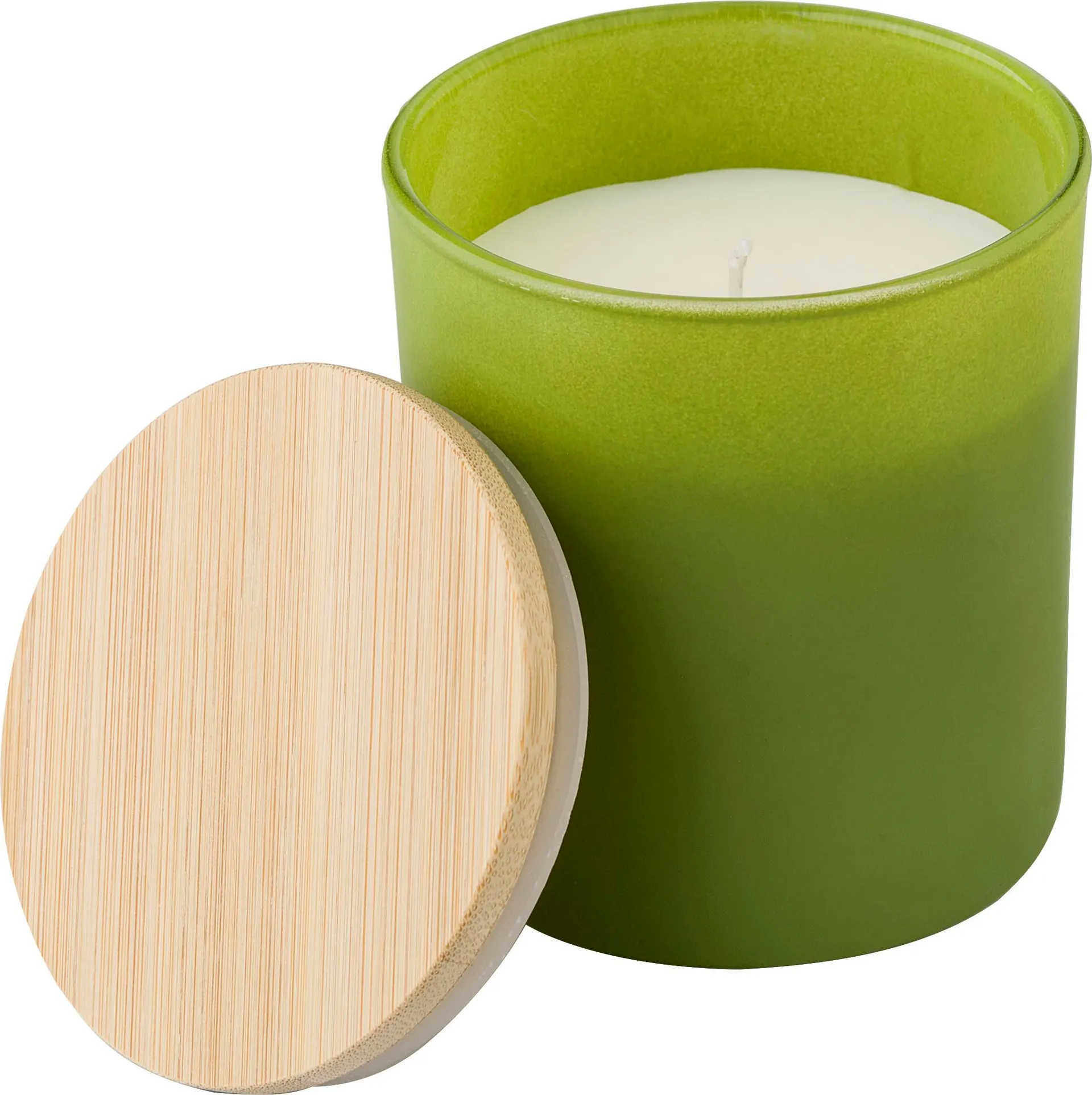 Glazen kaars Lucas met plantaardig was in zwarte kleur, 200 g