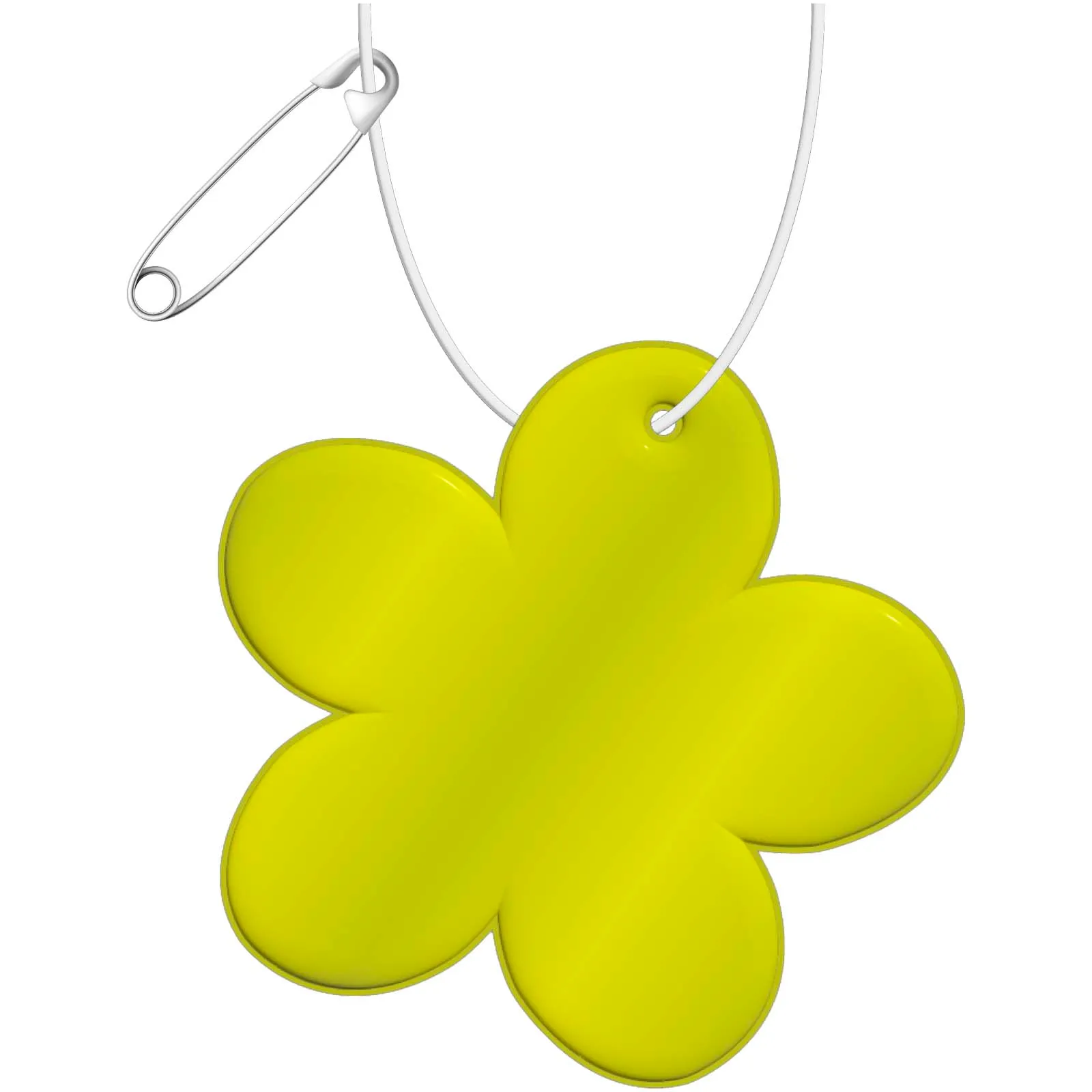 RFX™ H-13 bloemvormige lichtgewicht reflecterende PVC hanger Neon geel