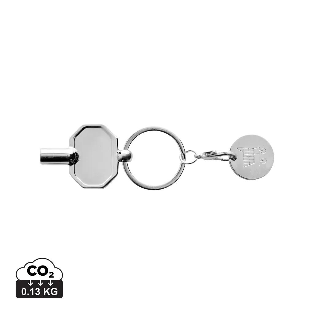 RCS radiator ontluchter & winkelwagenmunt sleutelhanger zilver