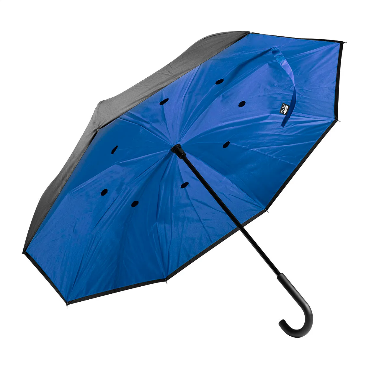 Raura RPET omkeerbare paraplu blauw