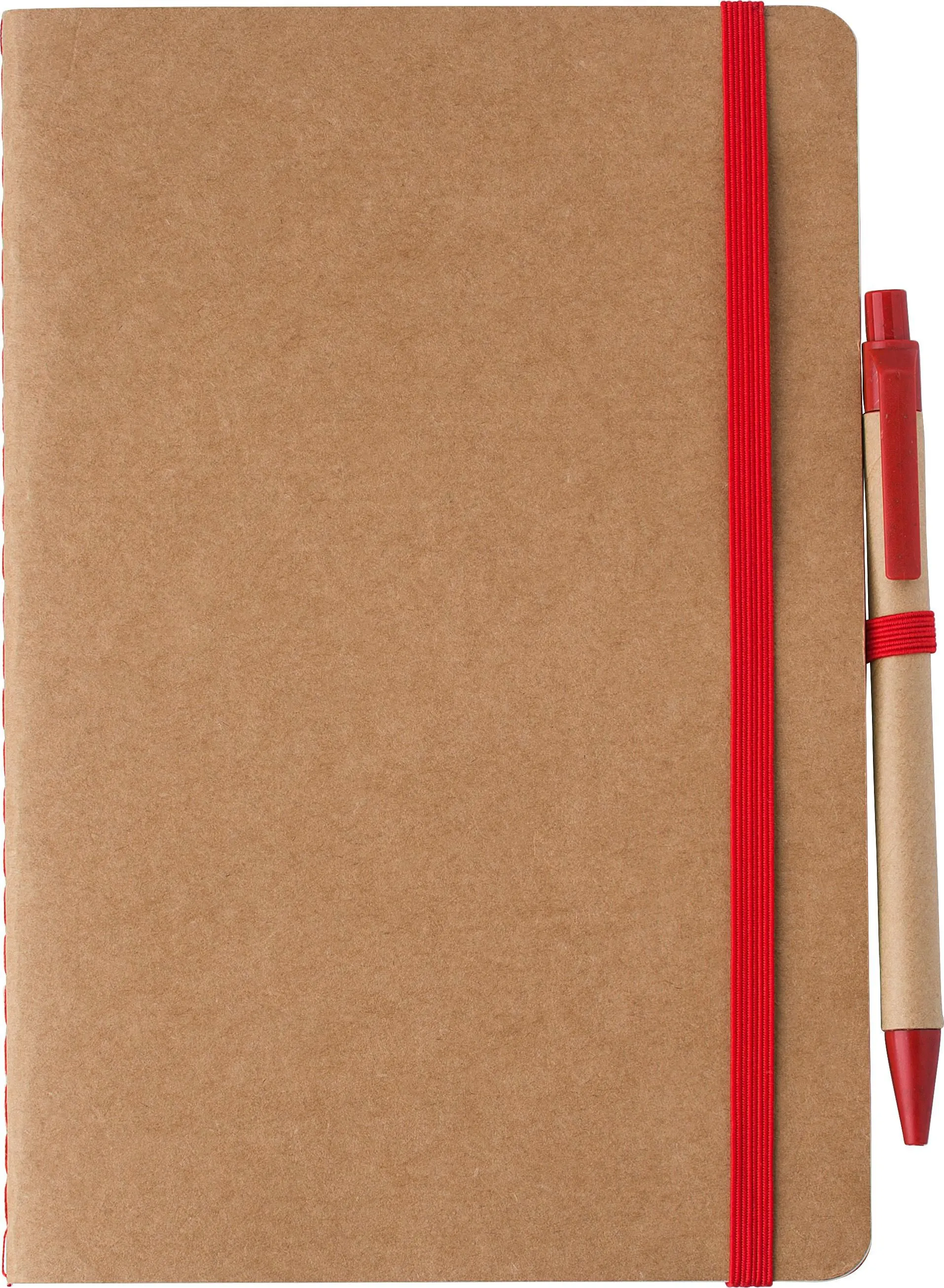 Gerecycled kartonnen notitieboekje (A5) Theodore rood