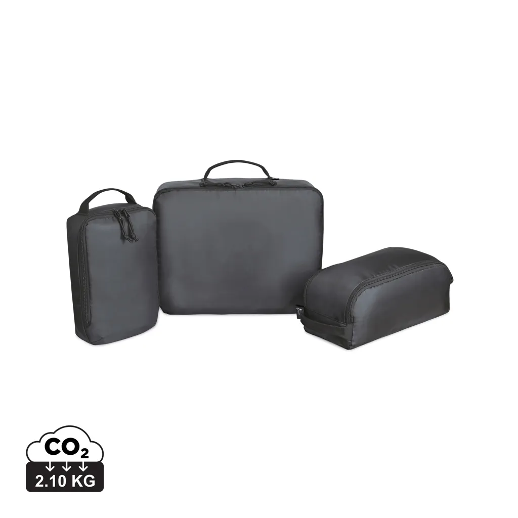 Renew AWARE™ rPET 3 delige Packing Cube Set zwart