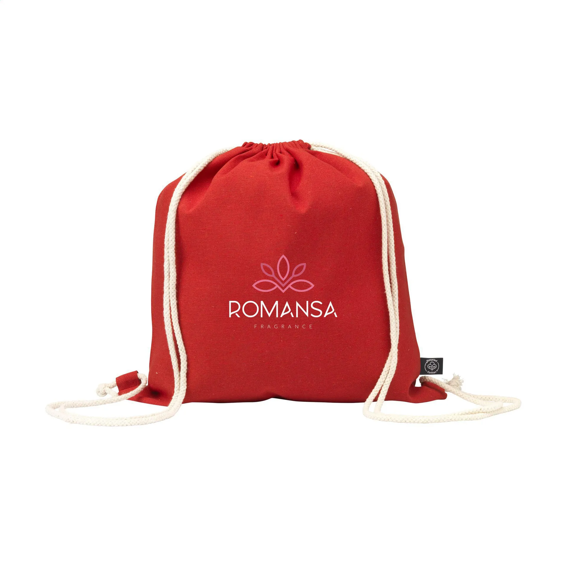 PromoColour GRS Recycled Cotton Backpack (150 g/m²) rood