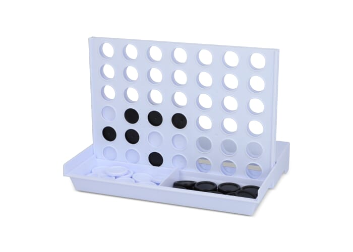 4 op een rij spel van gerecyclede materialen Wit