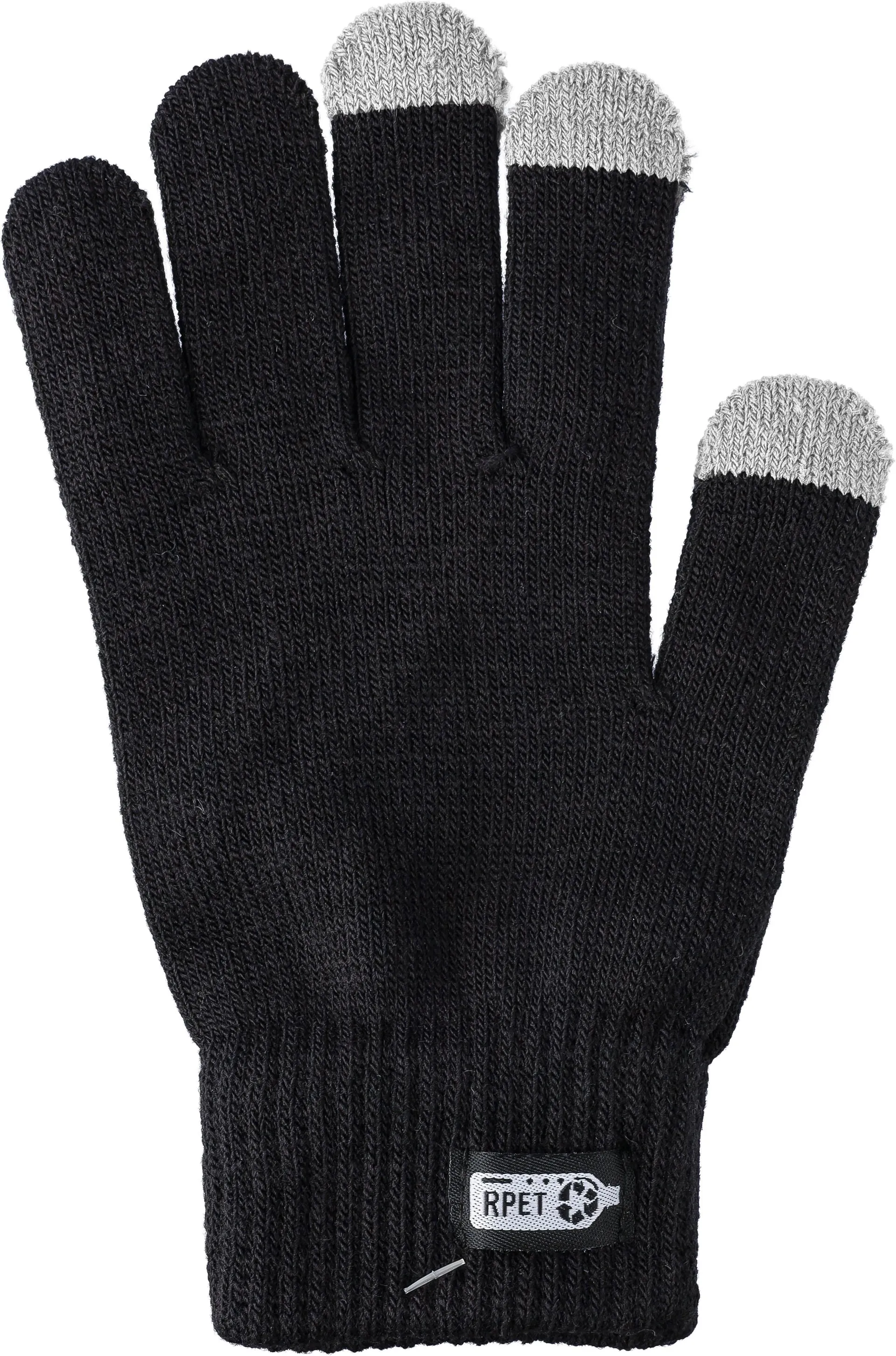 Gerecyclede polyester handschoenen Elena zwart