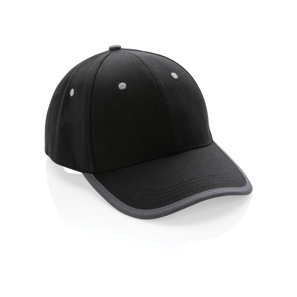 Impact AWARE ™ 6 panel 280gr recycled katoen cap met bies
