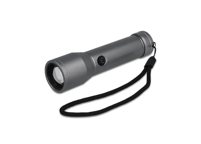Oplaadbare IPX4-zaklamp van gerecycled aluminium Zilver