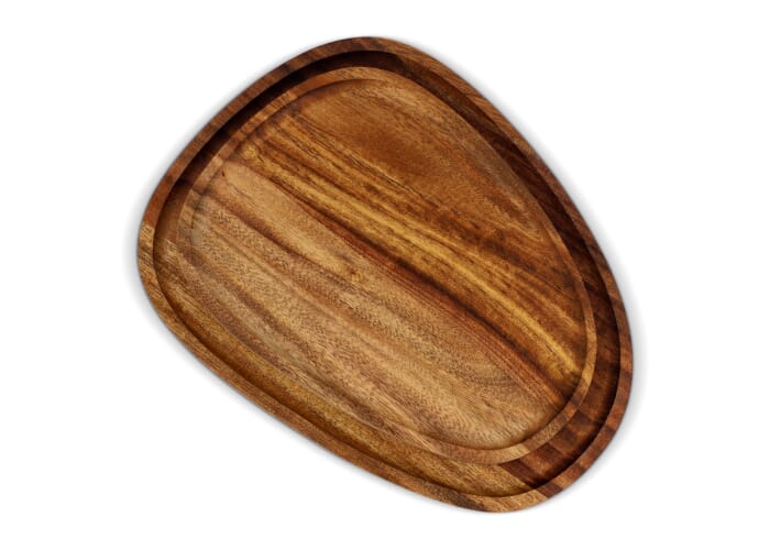 InSideOut 2-pack houten dienblaadjes in organische vorm Hout