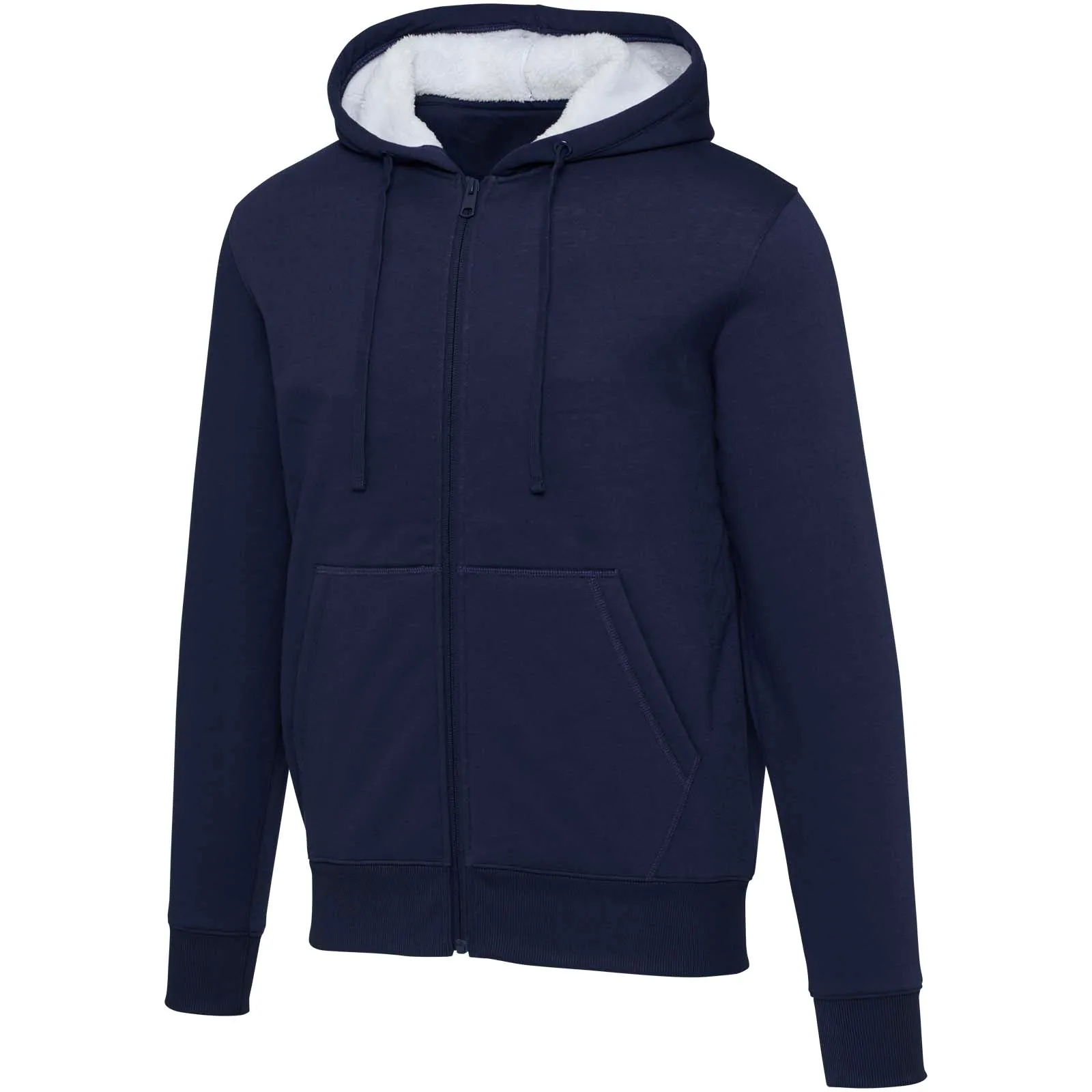 Natron 320 g/m² sherpahoodie met volledige rits Marineblauw