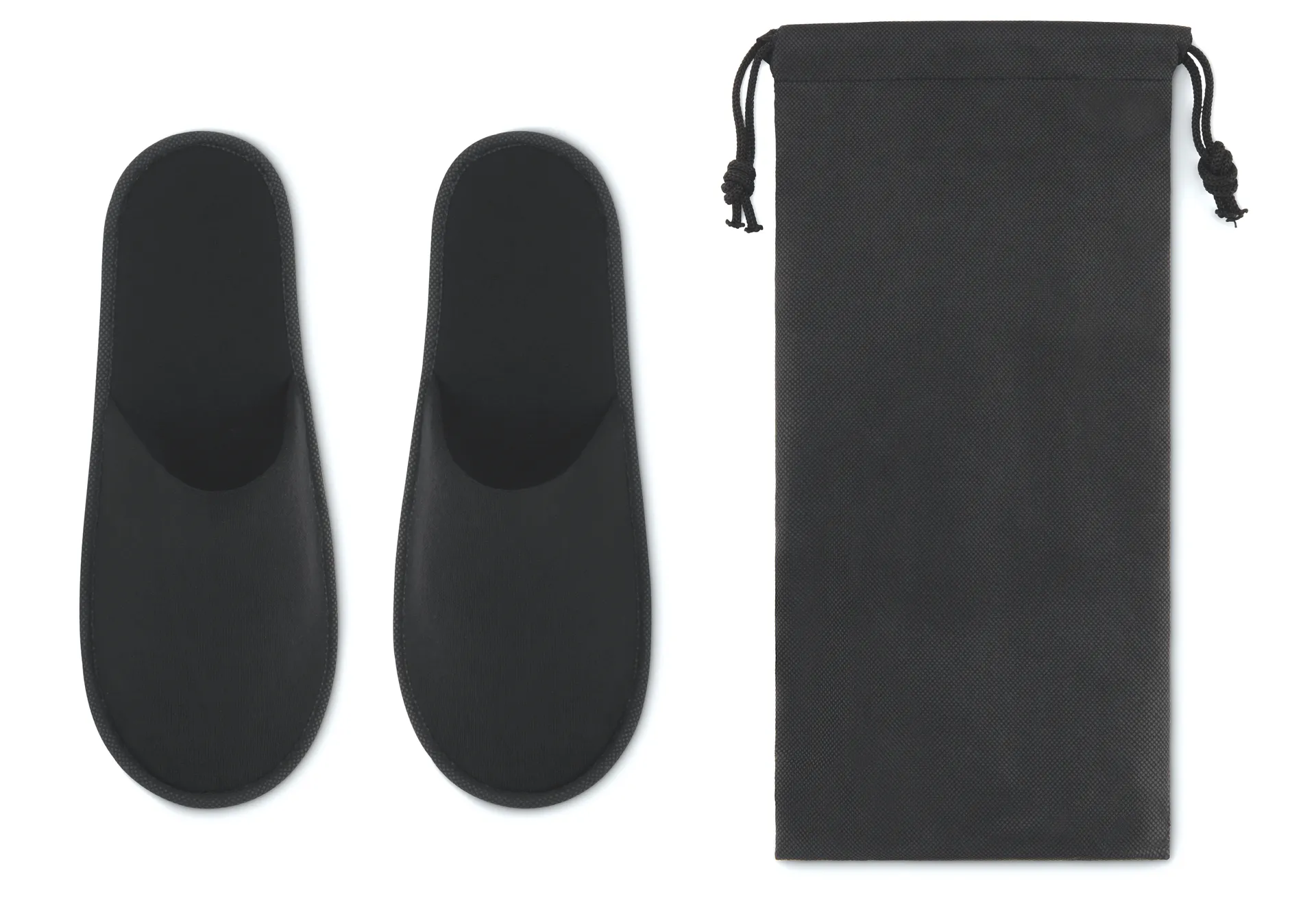 Hotelslippers in pouch Zwart