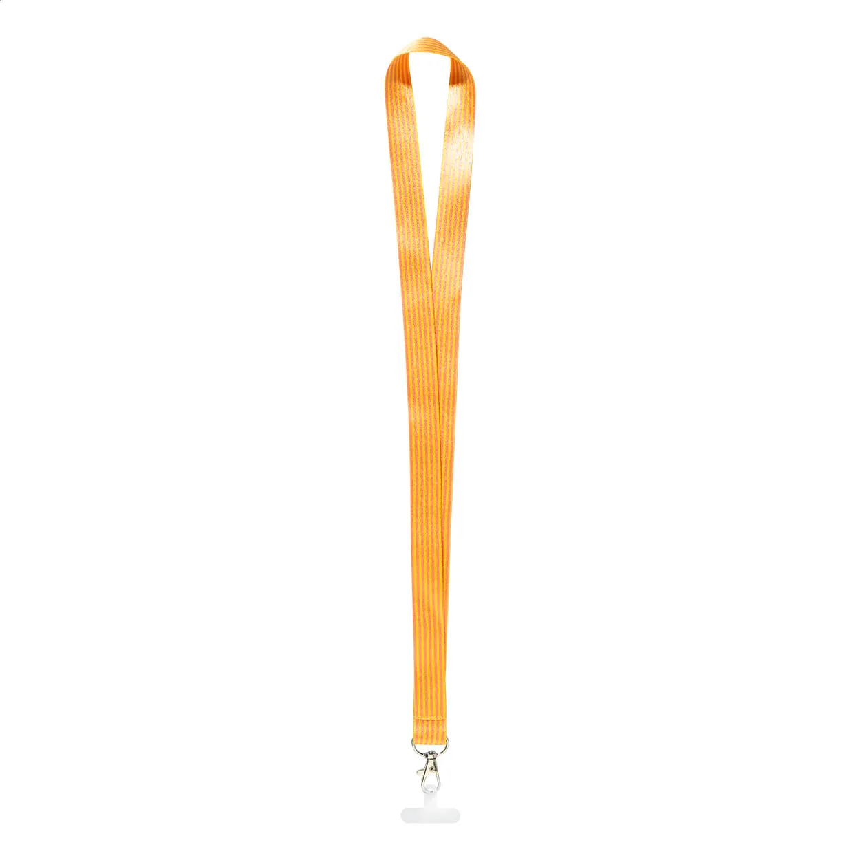 Oranje lanyard met witte mobiele telefoonhouder