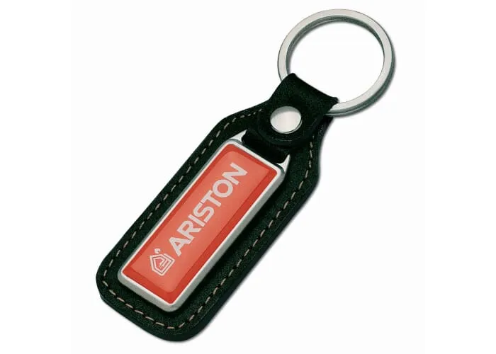 Sleutelhanger leer Zwart