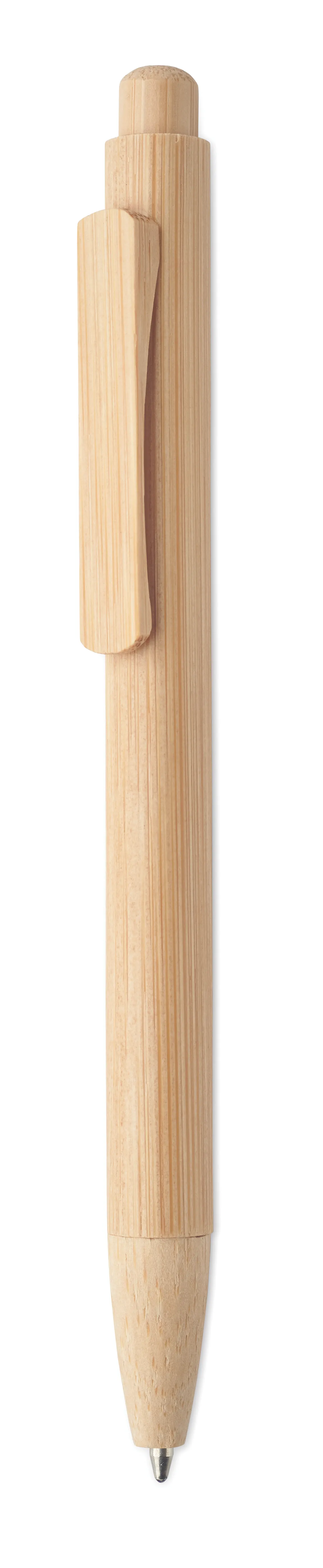 Bamboo balpen met drukknop Hout