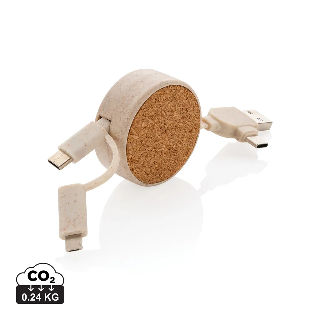 Kurk 6-in-1 oprolbare kabel khaki