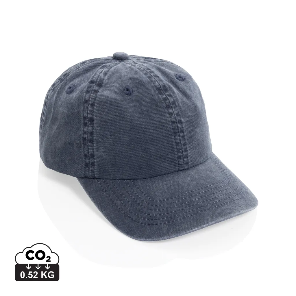 BEAU AWARE™ Washed 6 panel 270gsm cotton twill cap donkerblauw
