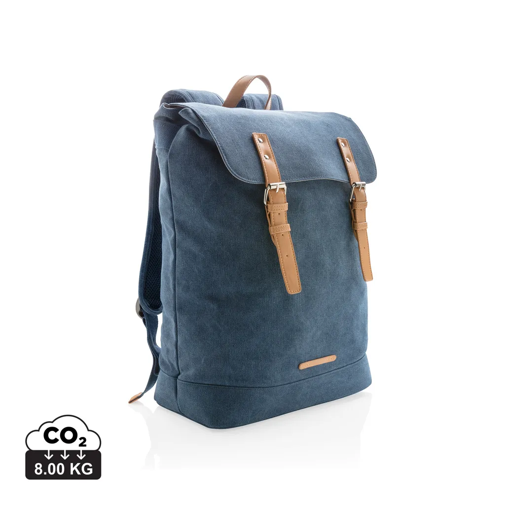 Canvas laptop rugzak PVC vrij blauw