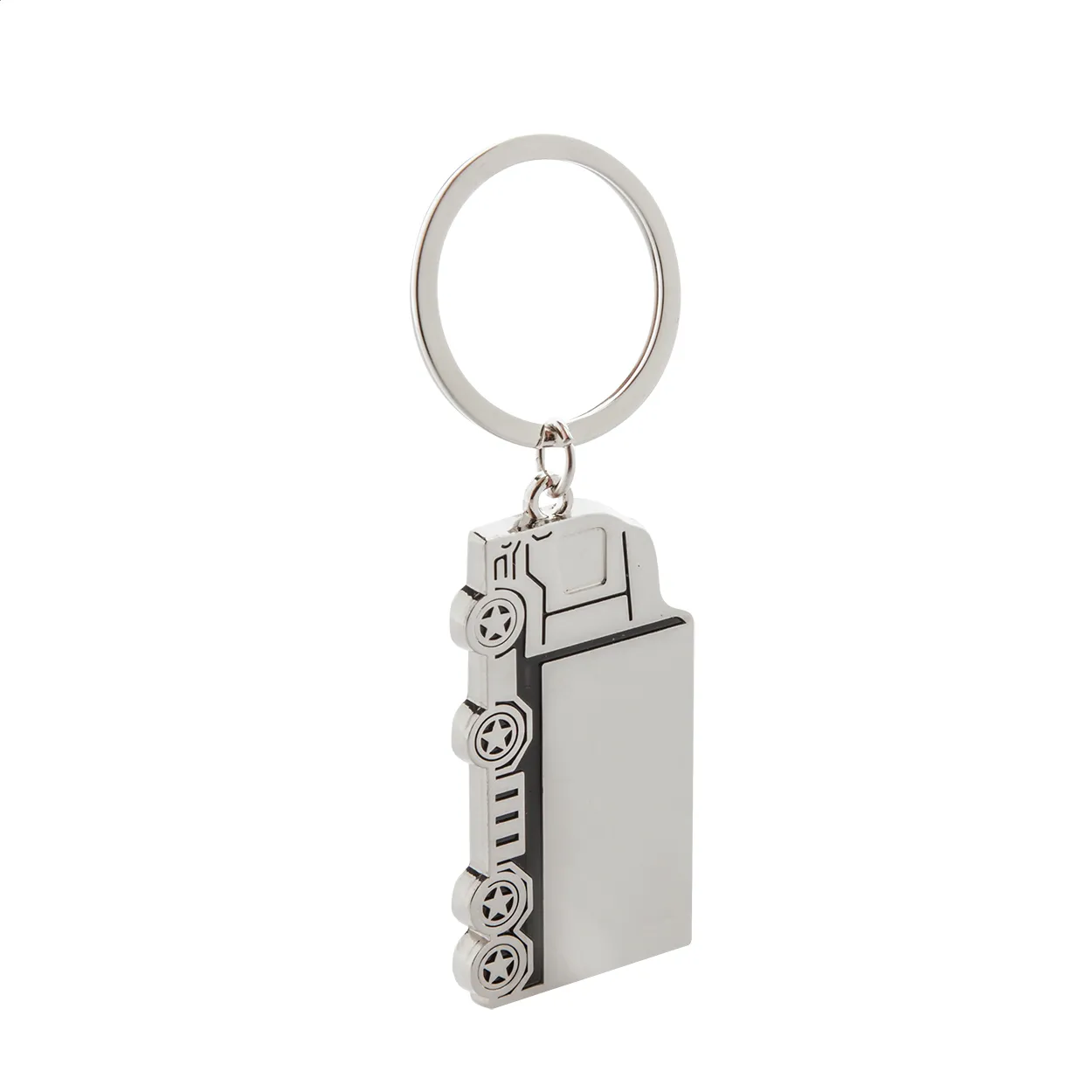 Basset sleutelhanger, vrachtwagen zilver