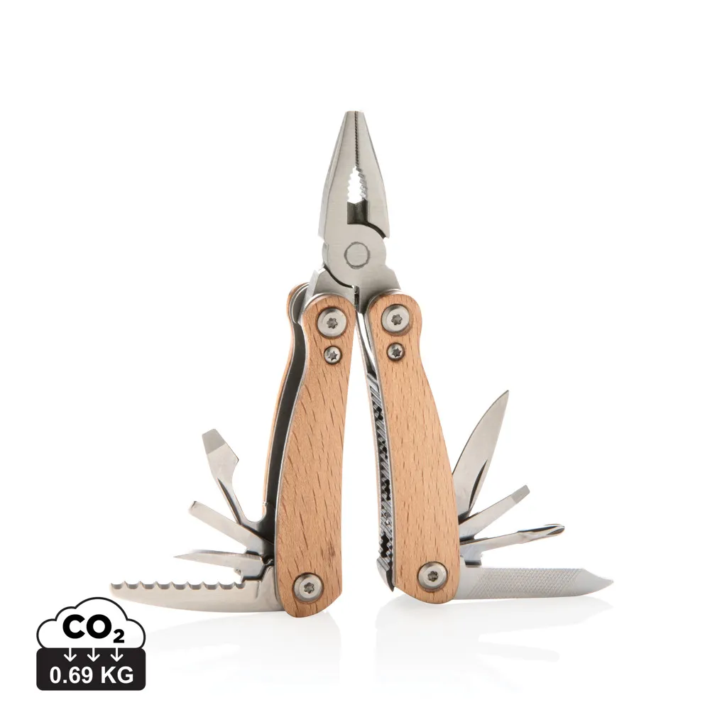 Mini houten multitool bruin