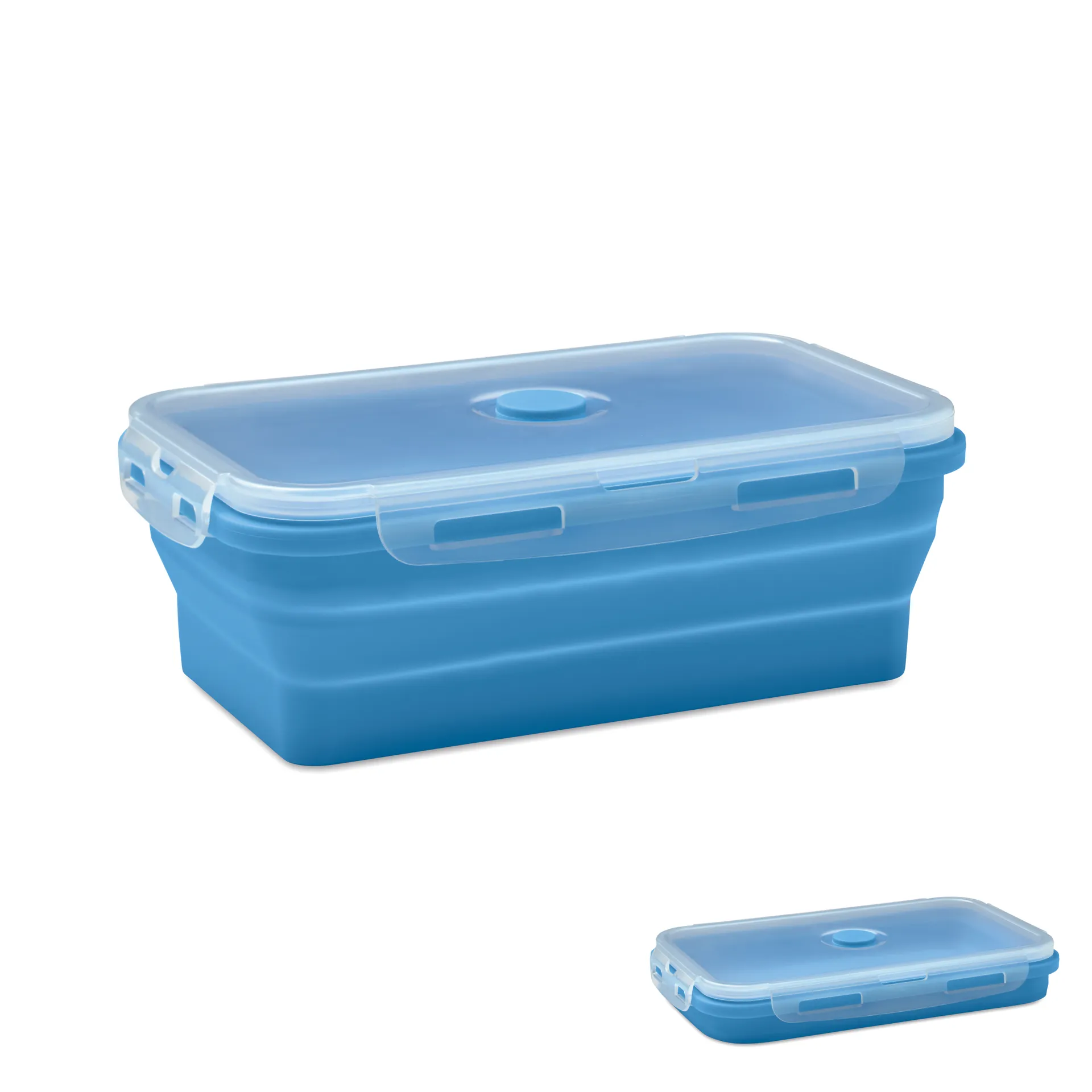 Inklapbare siliconen lunchbox Babyblauw