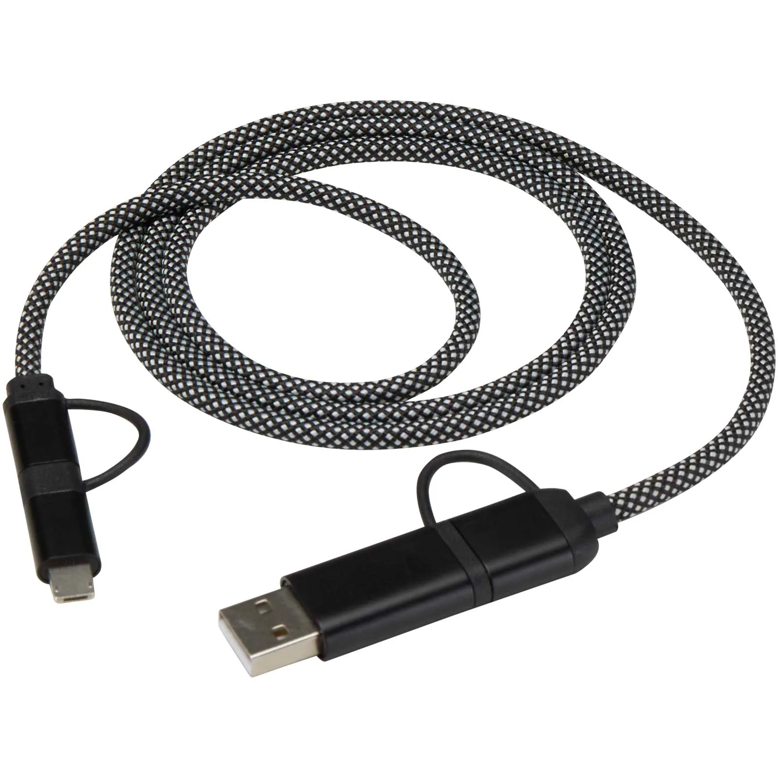SMART 65 W 100 cm RCS-gecertificeerde magnetische 5-in-1-oplaadkabel Zwart