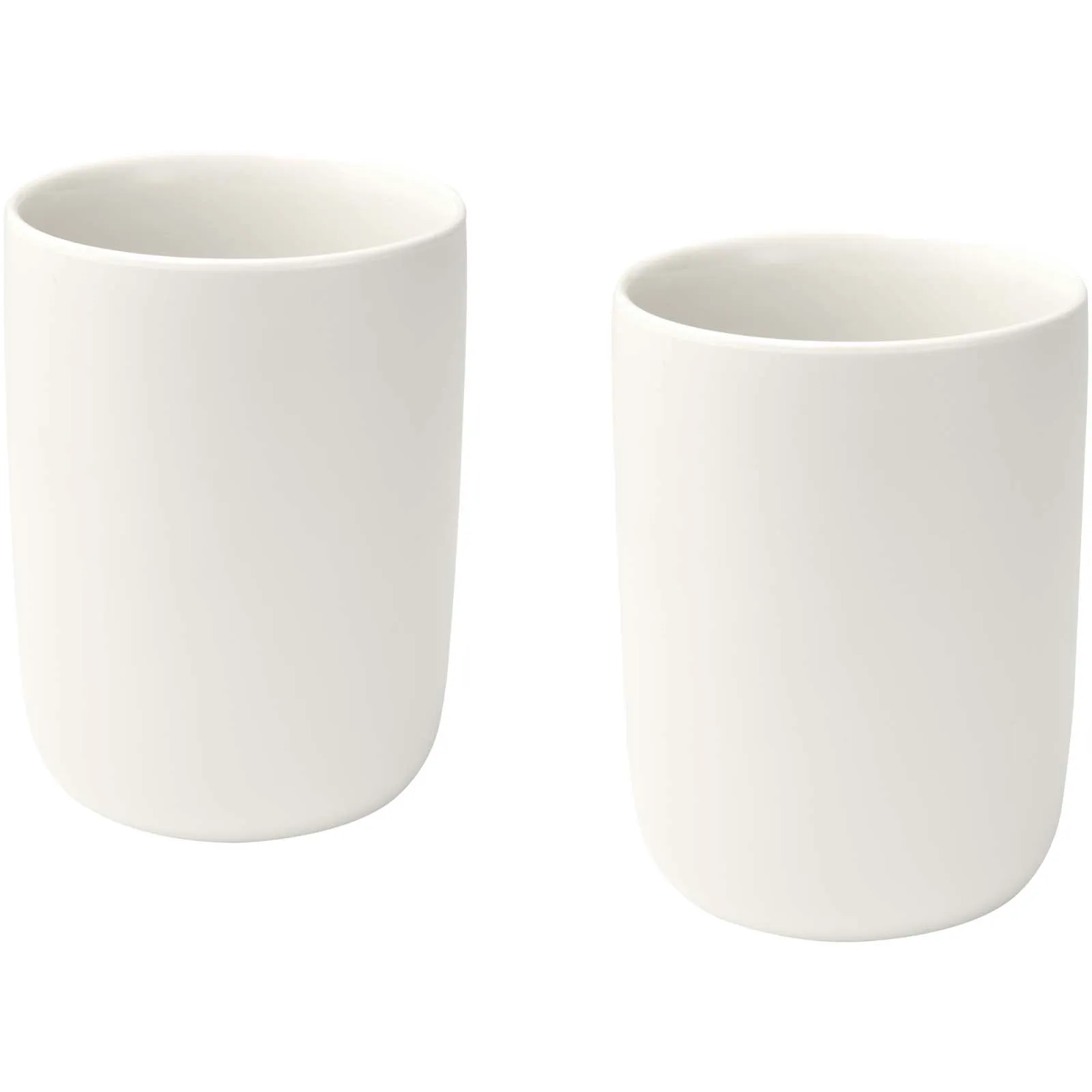 Male keramische bekers van 350 ml met matte afwerking, set van 2 Wit