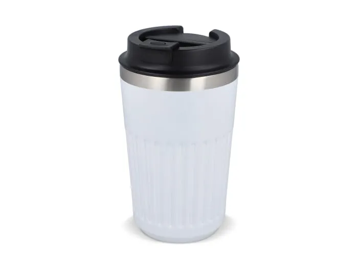 Gerecycled RVS Koffie beker 400ml Wit