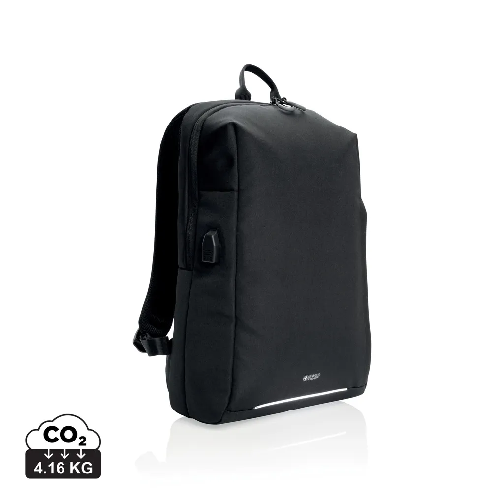 Swiss Peak AWARE™ RFID and USB A laptop rugzak zwart