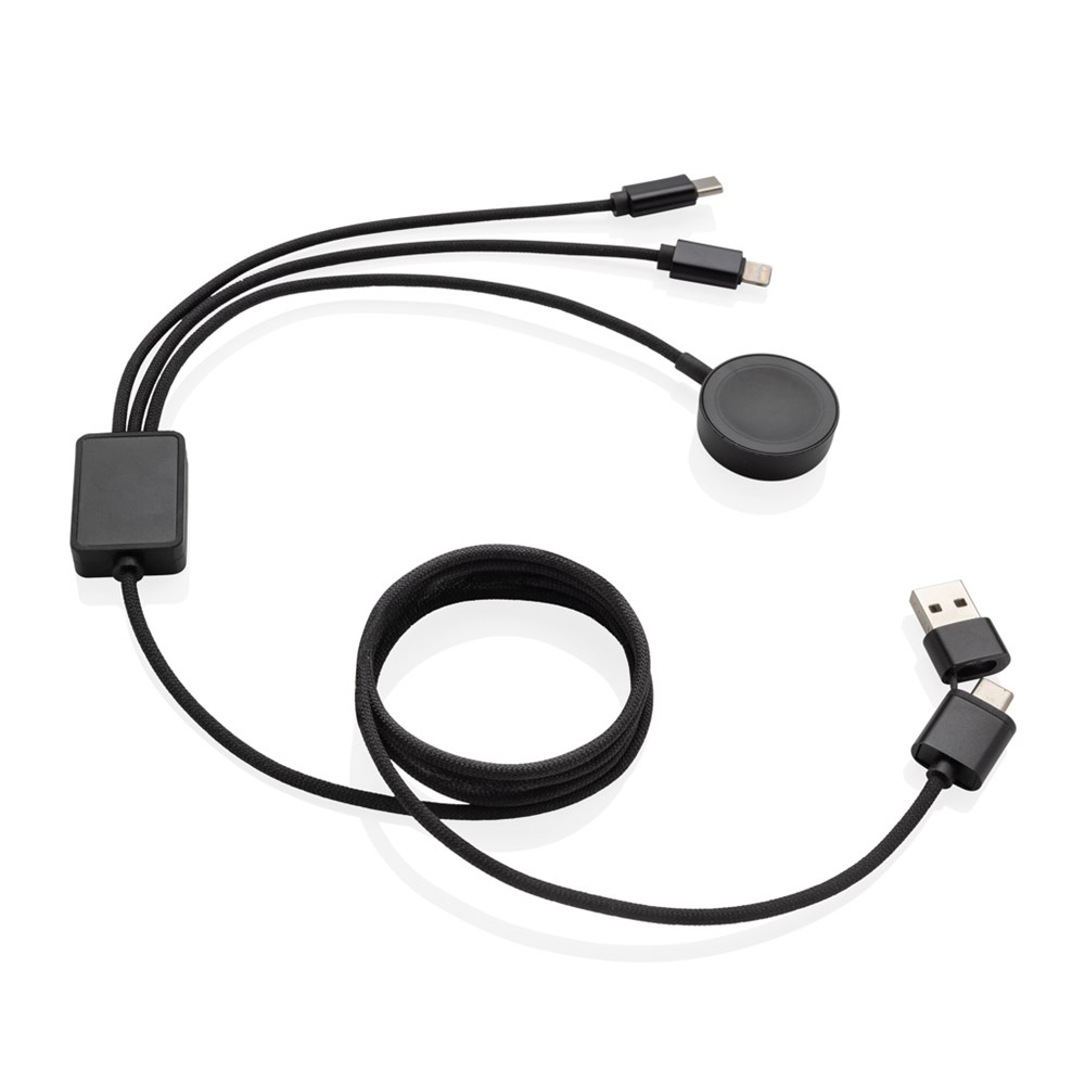 Terra RCS rPET 6-in-1 oplaadkabel met iWatch lader