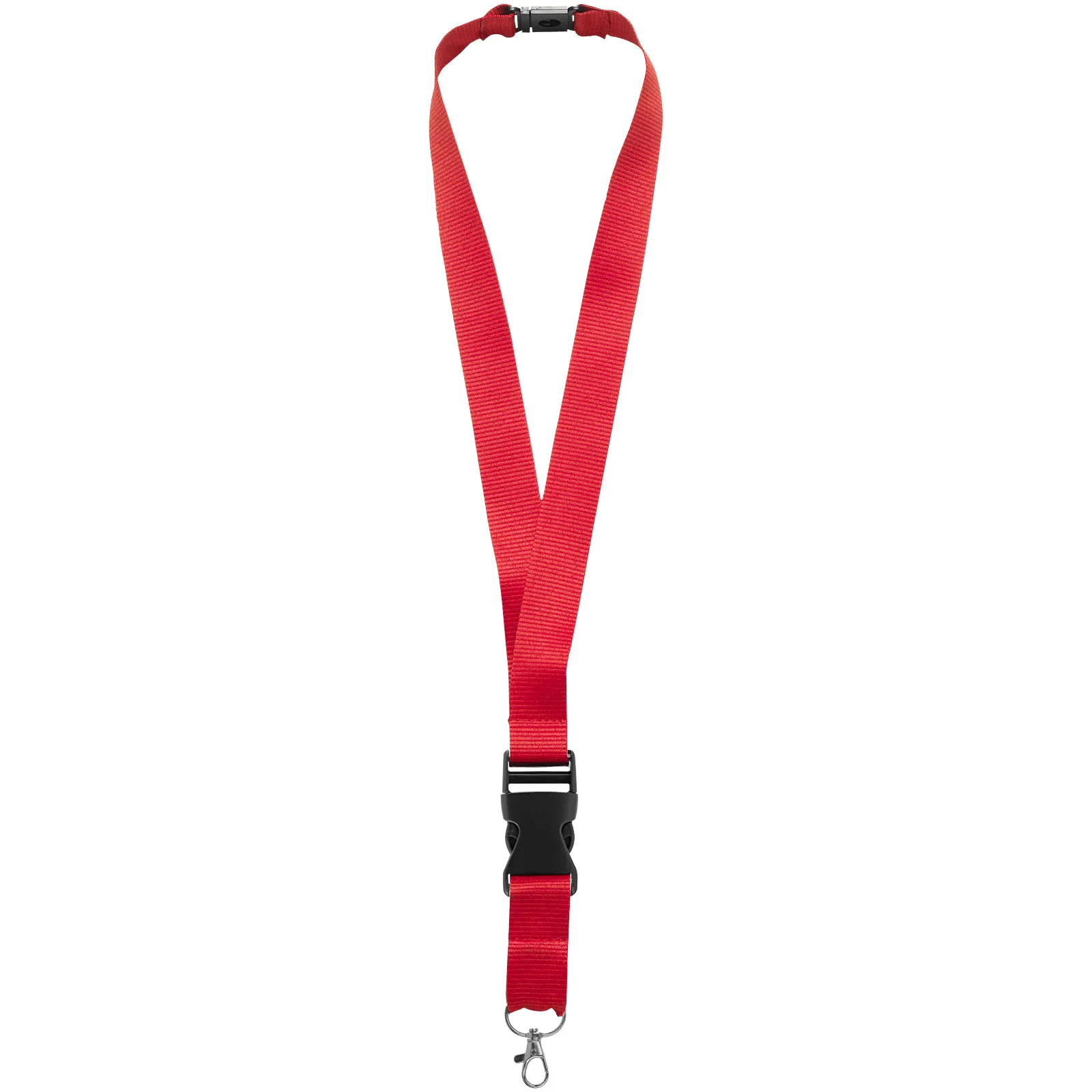 Yogi lanyard met afneembare gesp en veiligheidssluiting Rood
