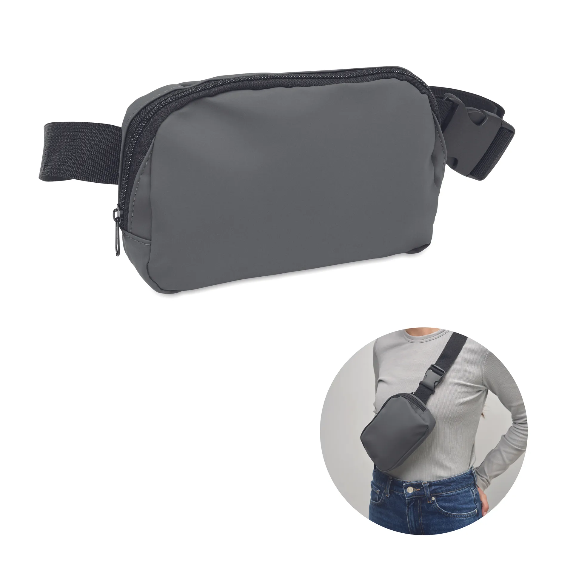 Heuptas van 210D polyester Steengrijs