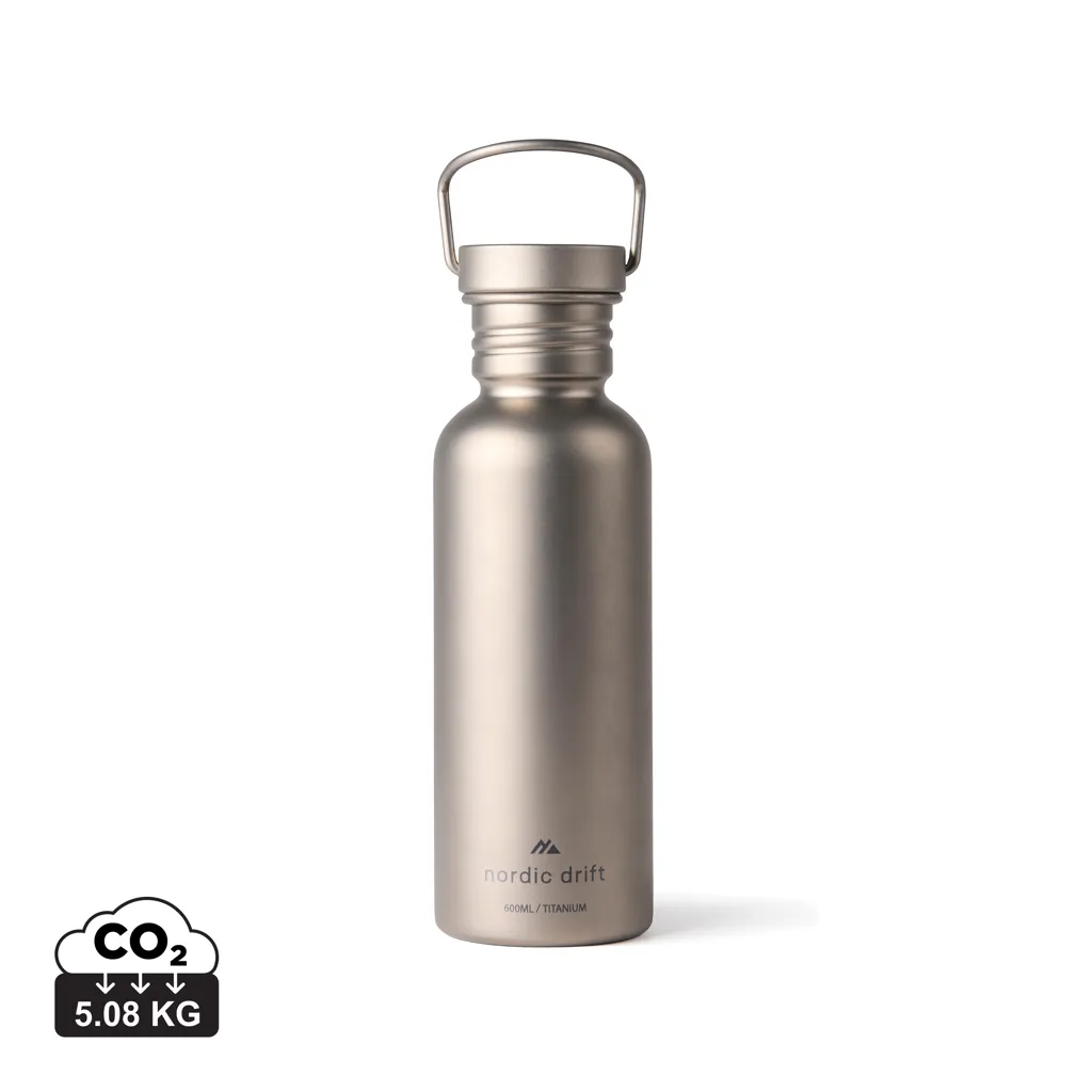 Nordic Drift Trail Ultra Light Titanium 600ml Water fles zilver
