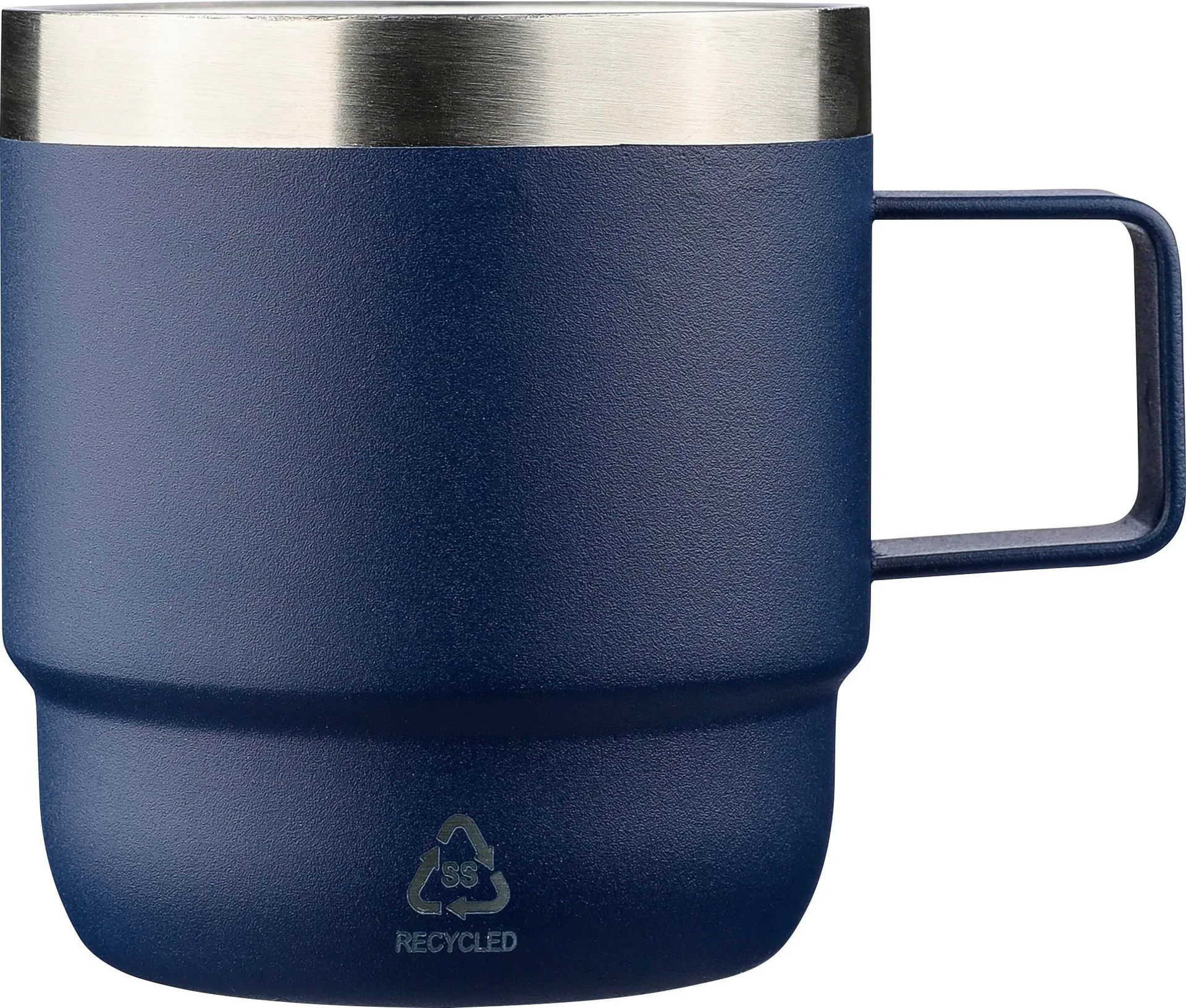 Gerecycled roestvrijstalen dubbelwandige drinkbeker (180 ml) Lilia blauw