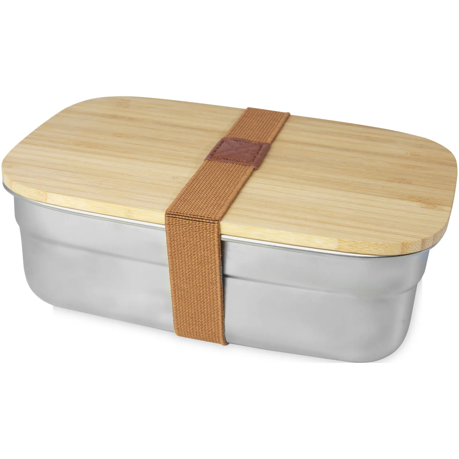 Tite 700 ml roestvrijstalen lunchbox met bamboe deksel Natuur