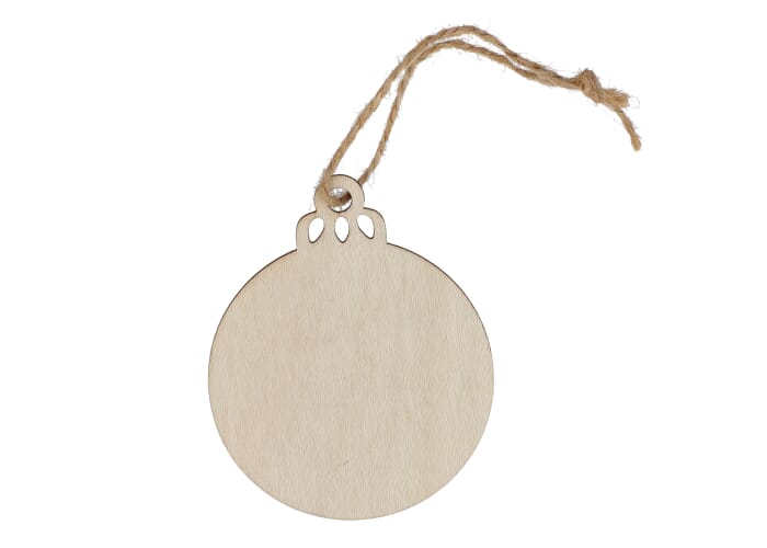 Houten kerstornament kerstbal Natuur