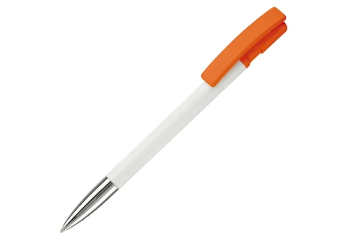 Balpen Nash metalen tip hardcolour Wit / Oranje