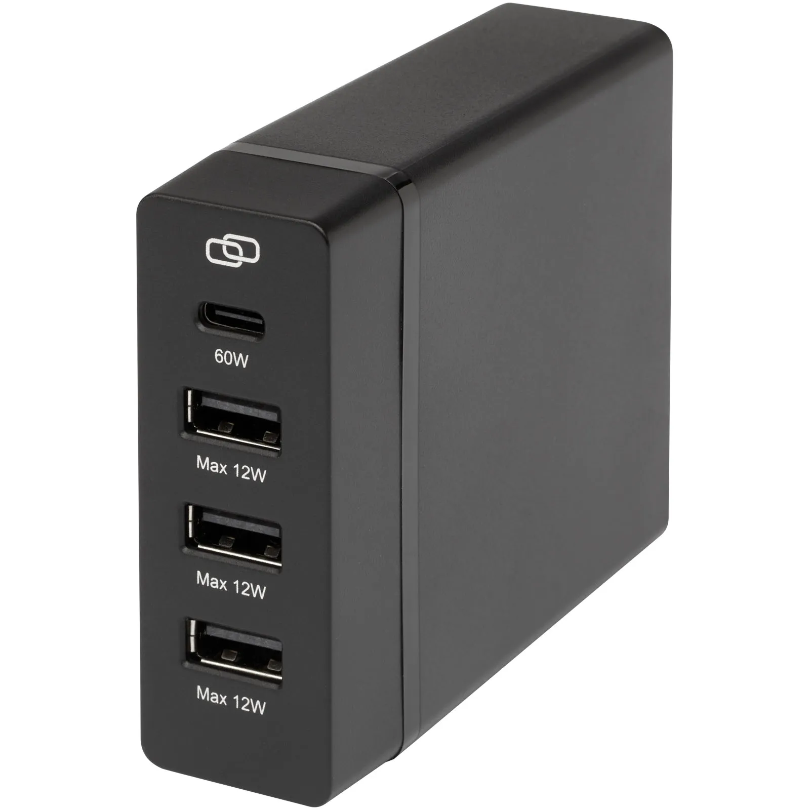 ADAPT 72 W PD-laadstation van gerecycled plastic  Zwart