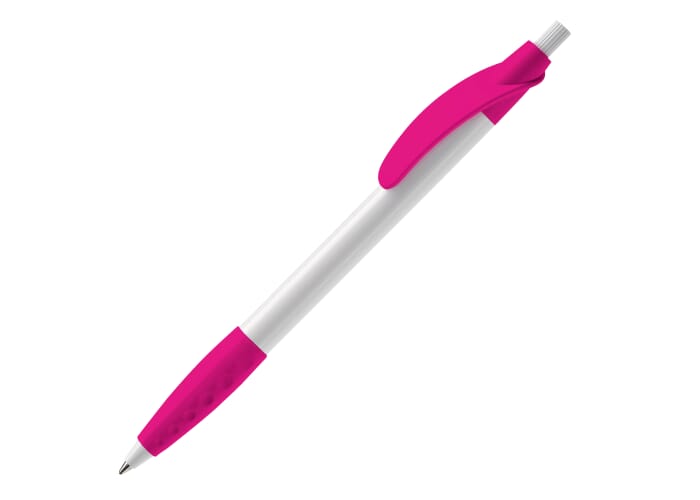 Balpen Cosmo grip hardcolour Wit / Roze