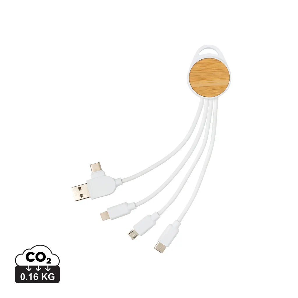 RCS gerecycled plastic Ontario 6-in-1 ronde kabel wit