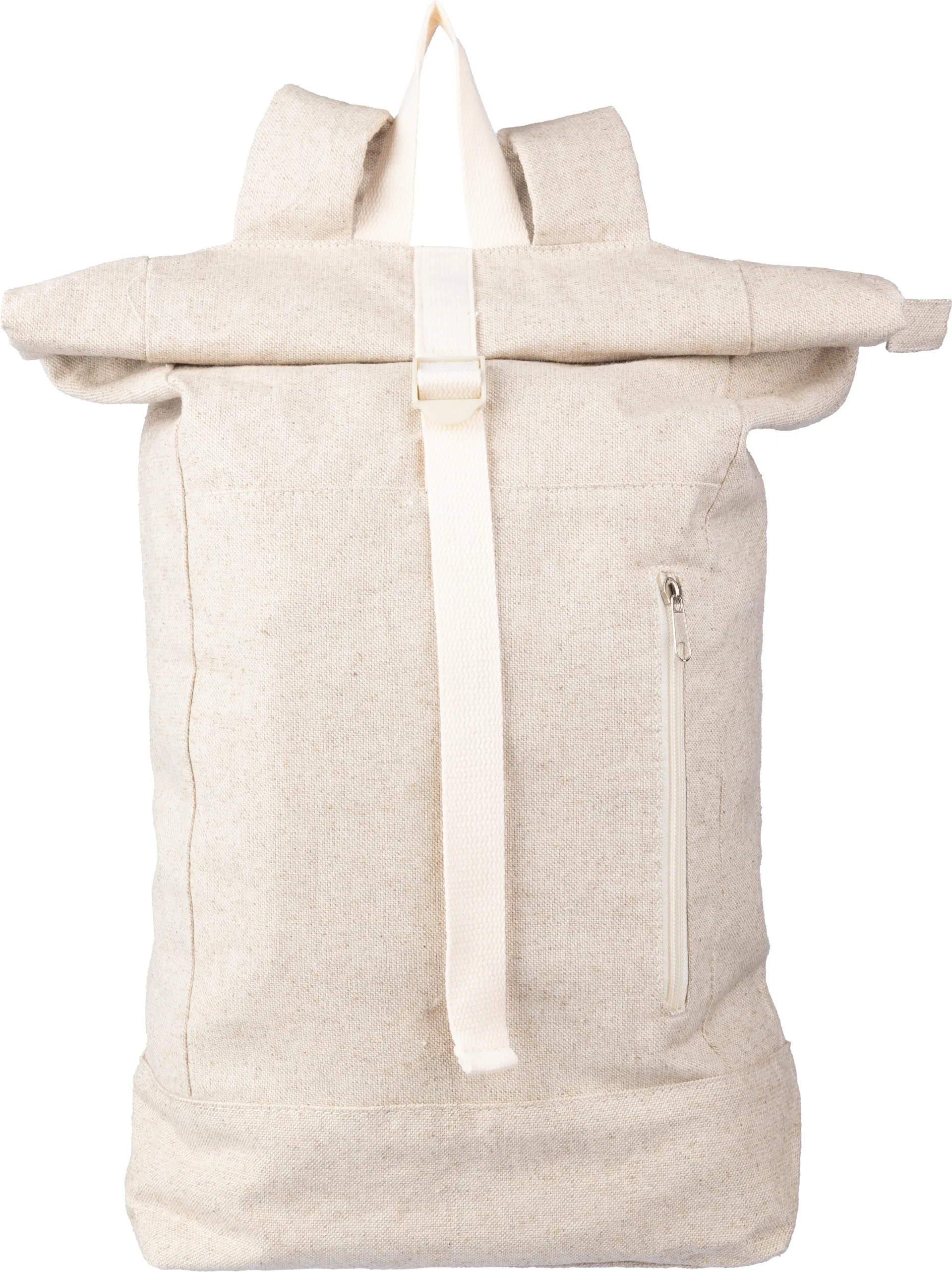Hennep (280 gr/m2) roll-top rugzak Margarete khaki (écru)