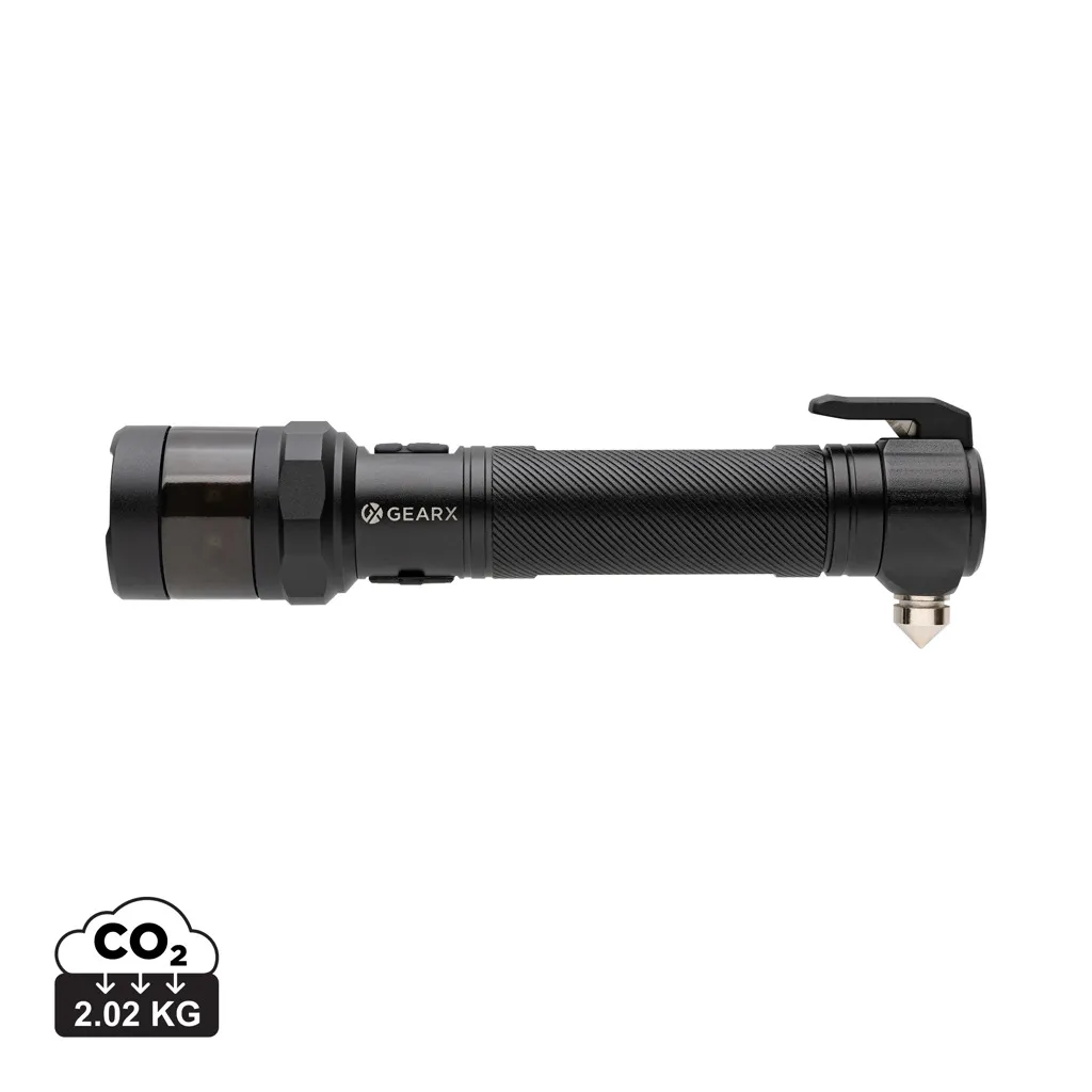 Gear X RCS gerecycled aluminium veiligheidszaklamp zwart