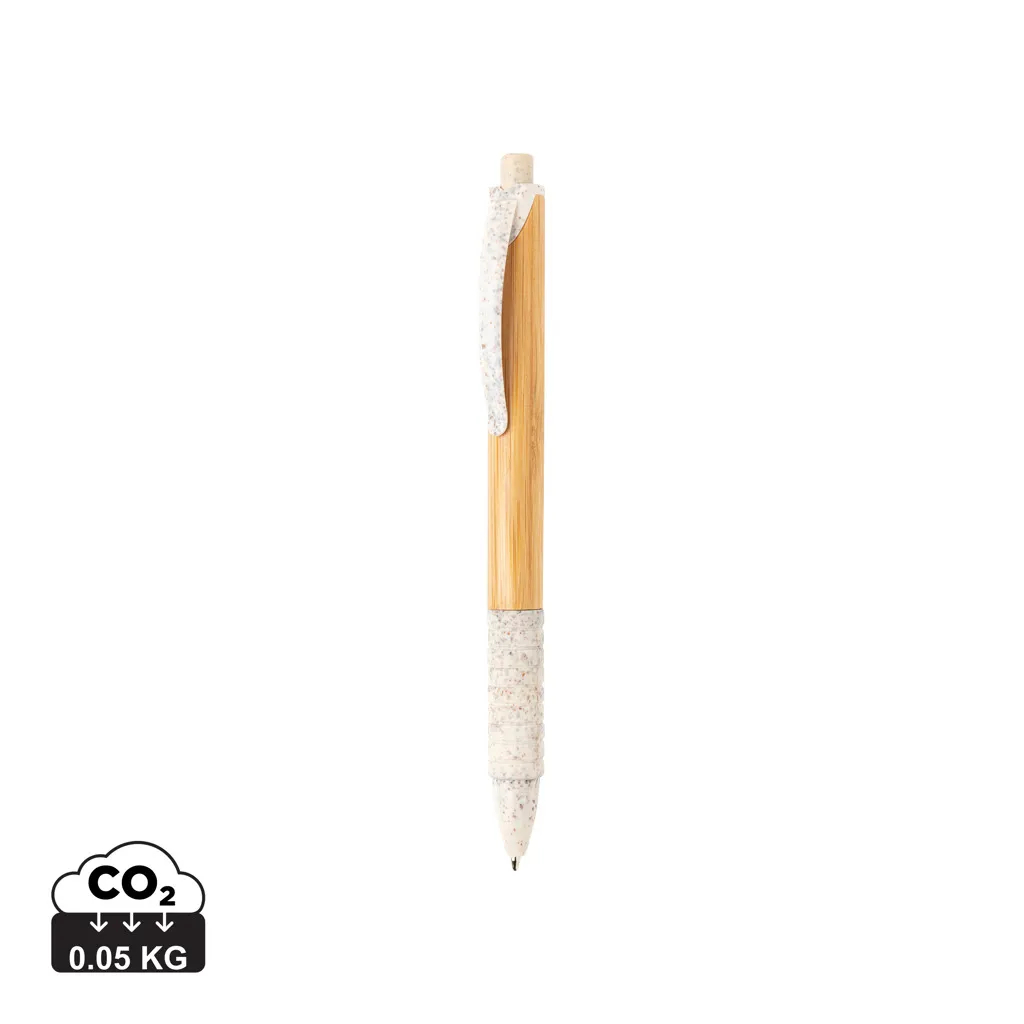 Bamboe & tarwestro pen wit