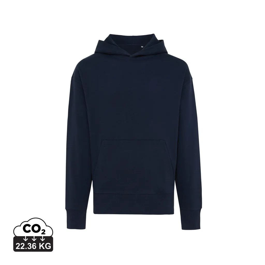 IQONIQ Yoho gerecycled katoen relaxed hoodie donkerblauw