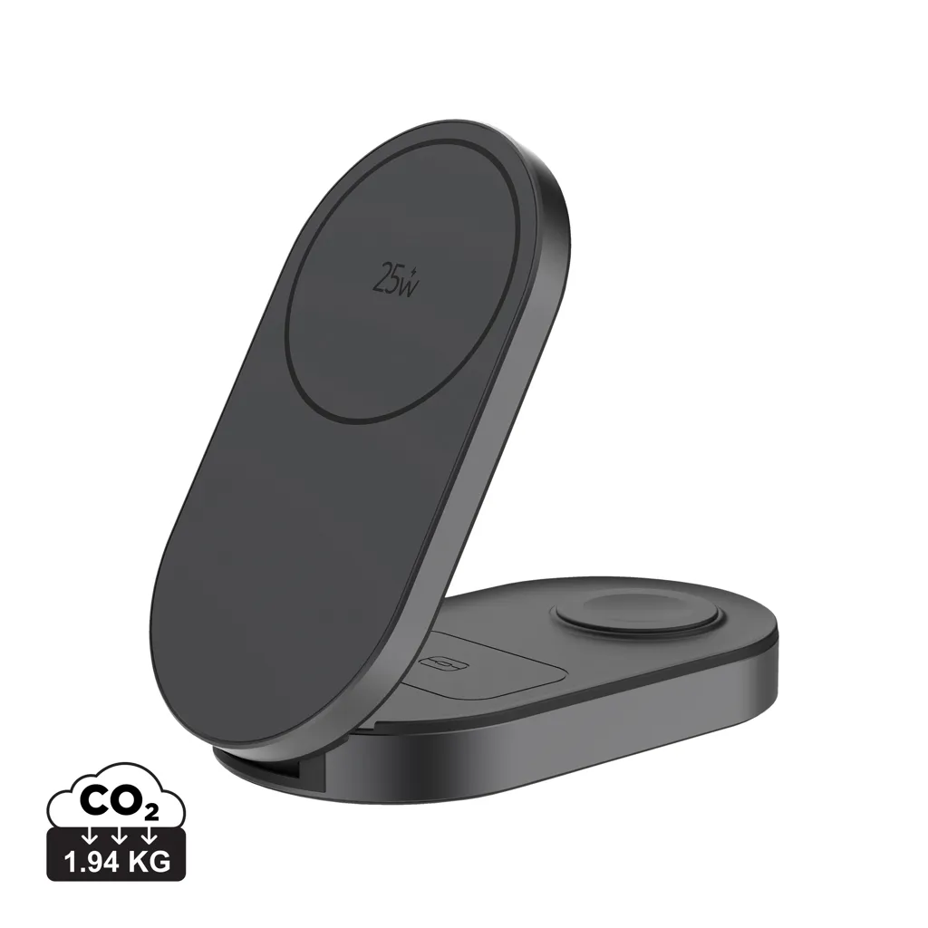Quantum ultra-fast 3-in-1 25W vouwbare lader grijs